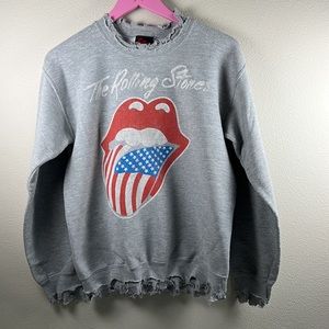 Rolling Stones Shredded Crewneck Size Small